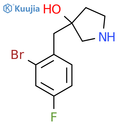 3-(2-bromo-4-fluorophenyl)methylpyrrolidin-3-ol structure