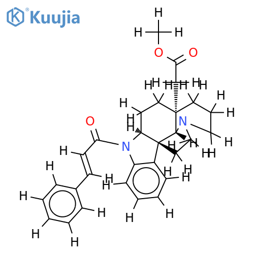 methyl (2beta,12beta,19alpha)-1-[(2E)-3-phenylprop-2-enoyl]aspidospermidin-21-oate structure