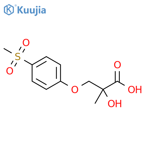 2-methyl-3-(4-methylsulfonylphenoxy)-2-oxidanyl-propanoic acid structure