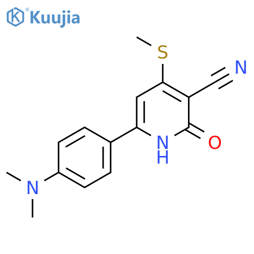 3-Pyridinecarbonitrile, 6-[4-(dimethylamino)phenyl]-1,2-dihydro-4-(methylthio)-2-oxo- structure