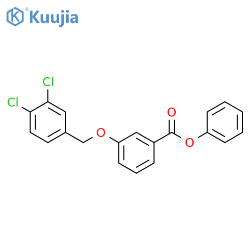 Benzoic acid, 3-[(3,4-dichlorophenyl)methoxy]-, phenyl ester structure