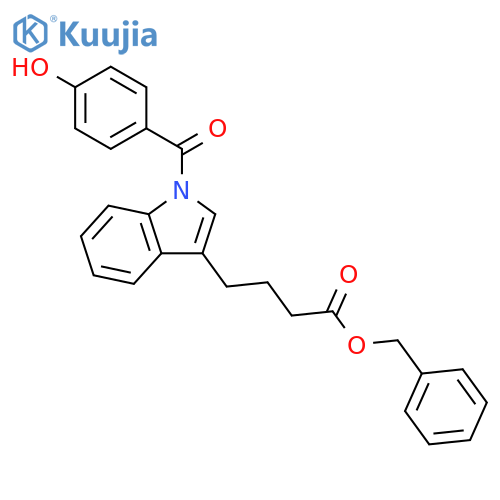 1H-Indole-3-butanoic acid, 1-(4-hydroxybenzoyl)-, phenylmethyl ester structure