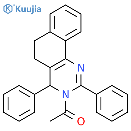 Benzo[h]quinazoline, 3-acetyl-3,4,5,6-tetrahydro-2,4-diphenyl- structure