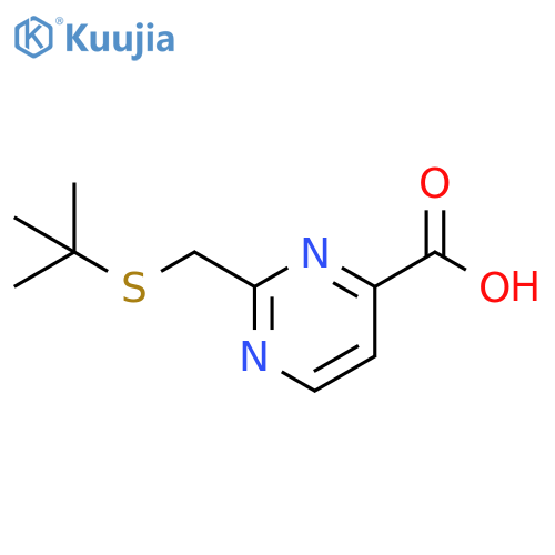 4-Pyrimidinecarboxylic acid, 2-[[(1,1-dimethylethyl)thio]methyl]- structure