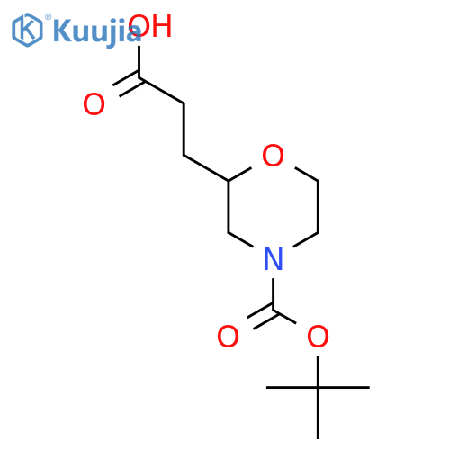 3-{4-(tert-butoxy)carbonylmorpholin-2-yl}propanoic acid structure