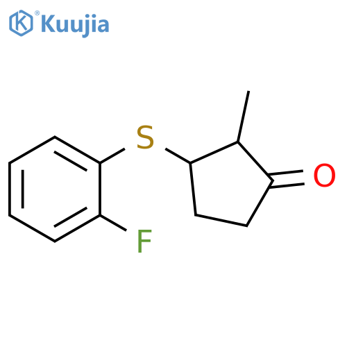 Cyclopentanone, 3-[(2-fluorophenyl)thio]-2-methyl- structure