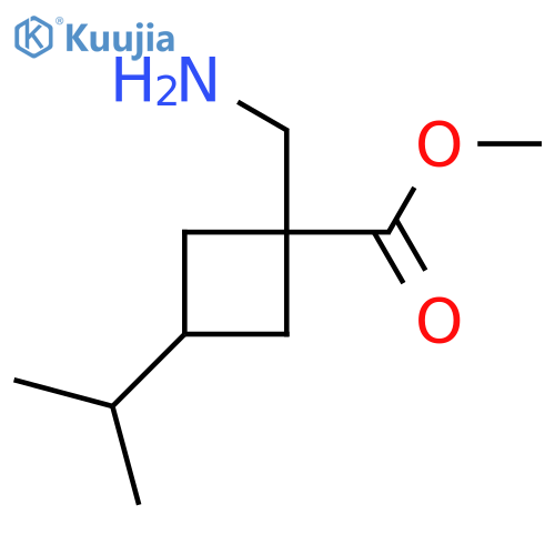 methyl 1-(aminomethyl)-3-(propan-2-yl)cyclobutane-1-carboxylate structure