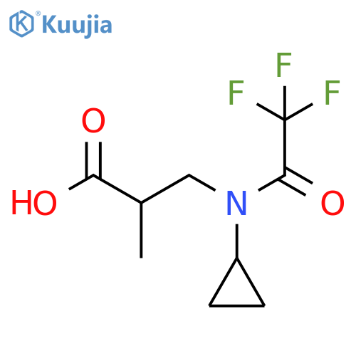 3-(N-cyclopropyl-2,2,2-trifluoroacetamido)-2-methylpropanoic acid structure
