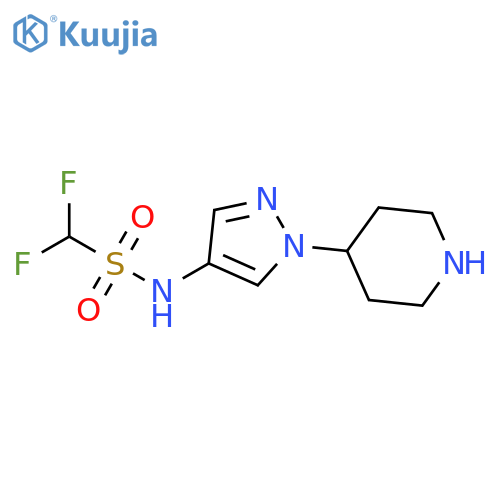1,1-difluoro-N-1-(piperidin-4-yl)-1H-pyrazol-4-ylmethanesulfonamide structure
