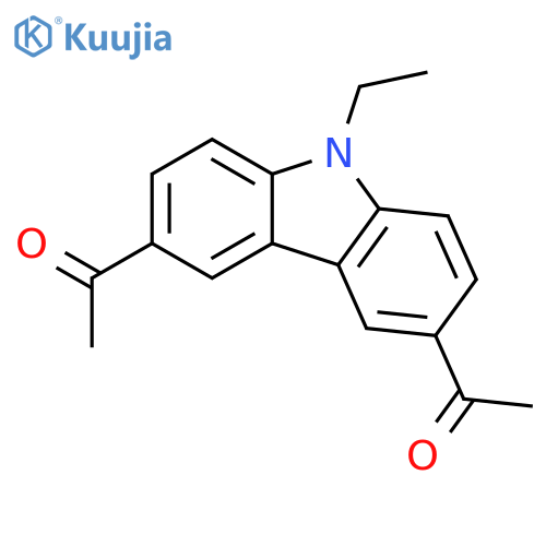 1-(6-acetyl-9-ethyl-9H-carbazol-3-yl)ethan-1-one structure
