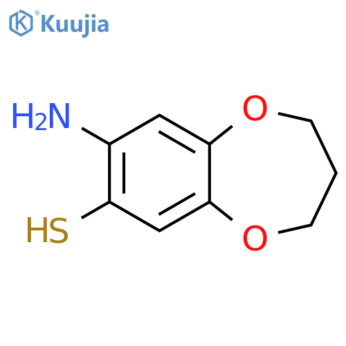 2H-1,5-Benzodioxepin-7-thiol, 8-amino-3,4-dihydro- structure