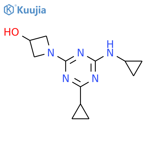 3-Azetidinol,1-[4-cyclopropyl-6-(cyclopropylamino)-1,3,5-triazin-2-yl]- structure