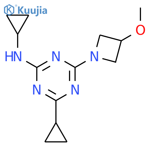 1,3,5-Triazin-2-amine,N,4-dicyclopropyl-6-(3-methoxy-1-azetidinyl)- structure