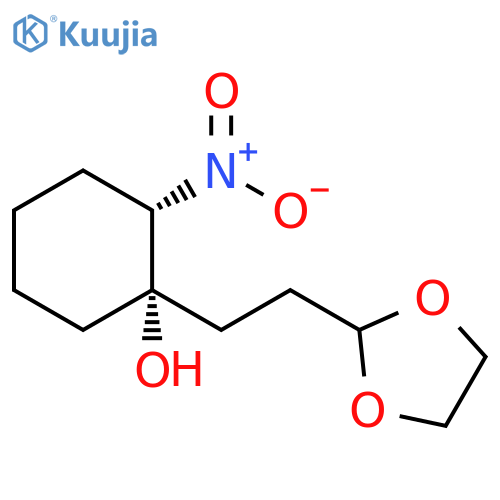 Cyclohexanol, 1-[2-(1,3-dioxolan-2-yl)ethyl]-2-nitro-, trans- (9CI) structure