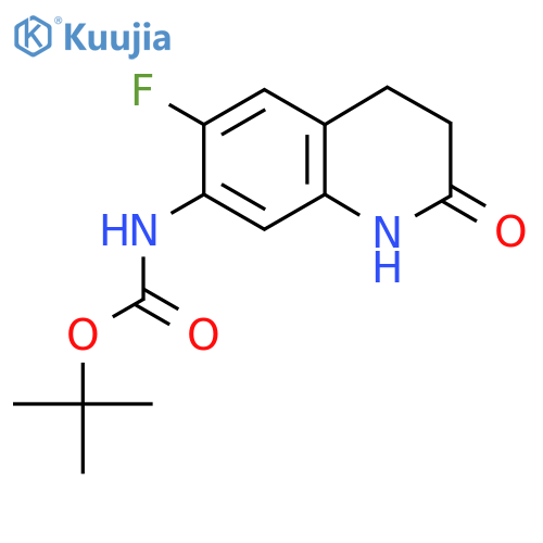 tert-butyl N-(6-fluoro-2-oxo-1,2,3,4-tetrahydroquinolin-7-yl)carbamate structure