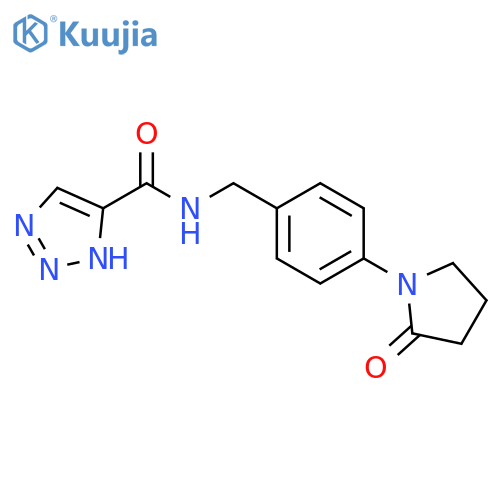 N-{[4-(2-oxopyrrolidin-1-yl)phenyl]methyl}-1H-1,2,3-triazole-5-carboxamide structure