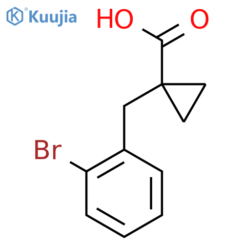 1-(2-bromophenyl)methylcyclopropane-1-carboxylic acid structure