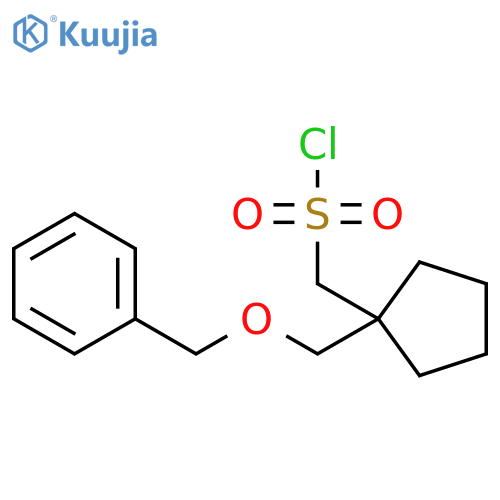{1-(benzyloxy)methylcyclopentyl}methanesulfonyl chloride structure