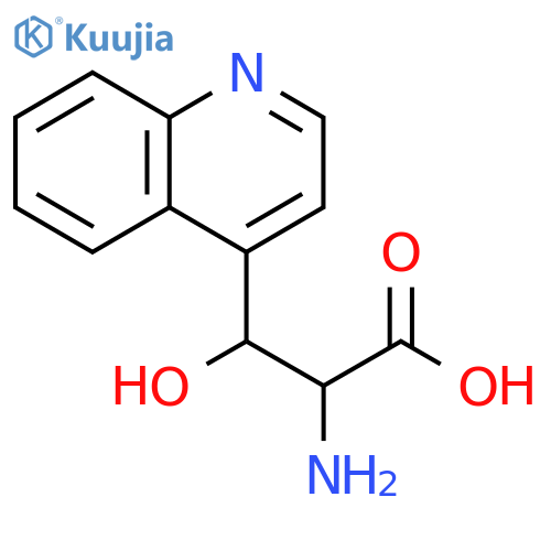 2-amino-3-hydroxy-3-(quinolin-4-yl)propanoic acid structure