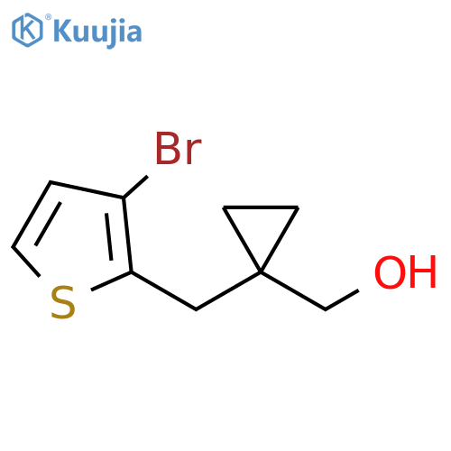 {1-(3-bromothiophen-2-yl)methylcyclopropyl}methanol structure