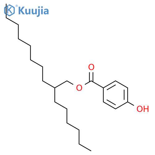 Benzoic acid,4-hydroxy-, 2-hexyldecyl ester structure