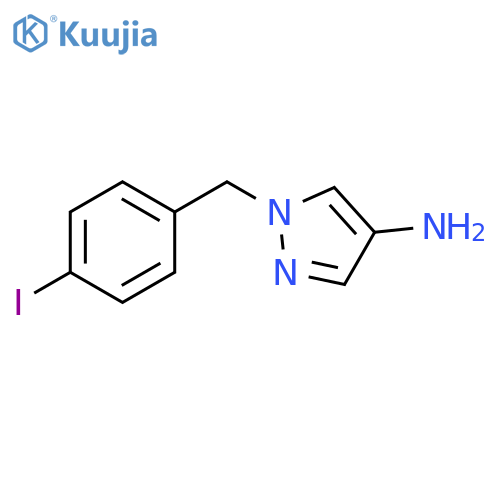1-(4-iodophenyl)methyl-1H-pyrazol-4-amine structure