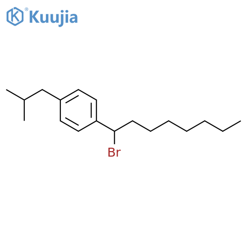 Benzene, 1-(1-bromooctyl)-4-(2-methylpropyl)- structure