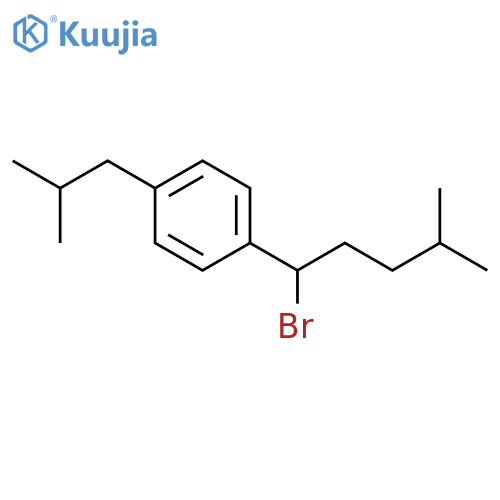 Benzene, 1-(1-bromo-4-methylpentyl)-4-(2-methylpropyl)- structure
