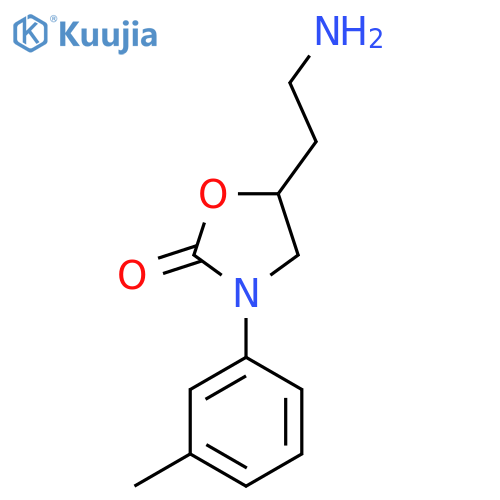 5-(2-Aminoethyl)-3-(3-methylphenyl)-1,3-oxazolidin-2-one structure