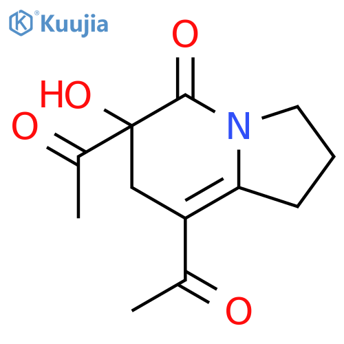 5(1H)-Indolizinone, 6,8-diacetyl-2,3,6,7-tetrahydro-6-hydroxy- structure