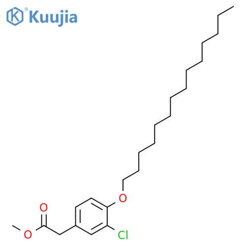 Benzeneacetic acid, 3-chloro-4-(tetradecyloxy)-, methyl ester structure