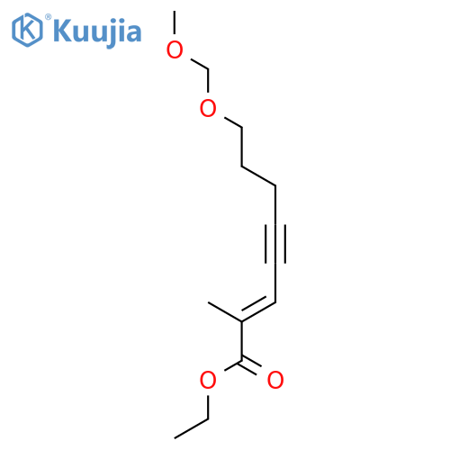 2-Octen-4-ynoic acid, 8-(methoxymethoxy)-2-methyl-, ethyl ester, (E)- structure