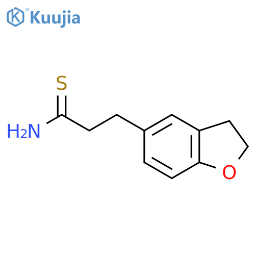 3-(2,3-dihydro-1-benzofuran-5-yl)propanethioamide structure