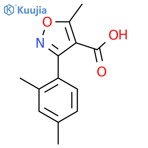 3-(2,4-Dimethylphenyl)-5-methylisoxazole-4-carboxylic acid structure