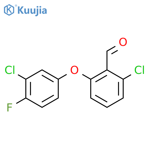 2-Chloro-6-(3-chloro-4-fluorophenoxy)benzaldehyde structure