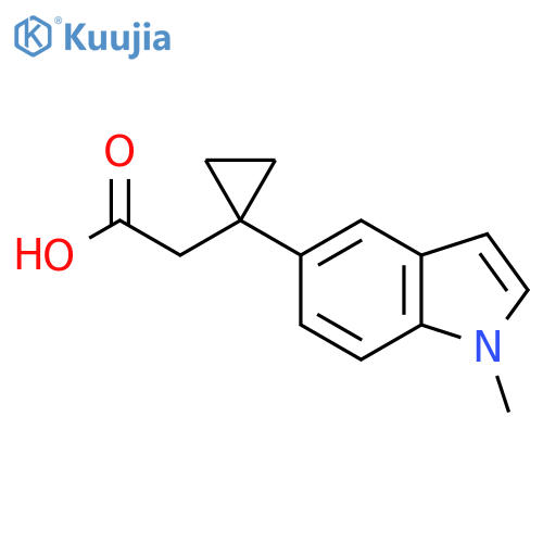2-1-(1-methyl-1H-indol-5-yl)cyclopropylacetic acid structure