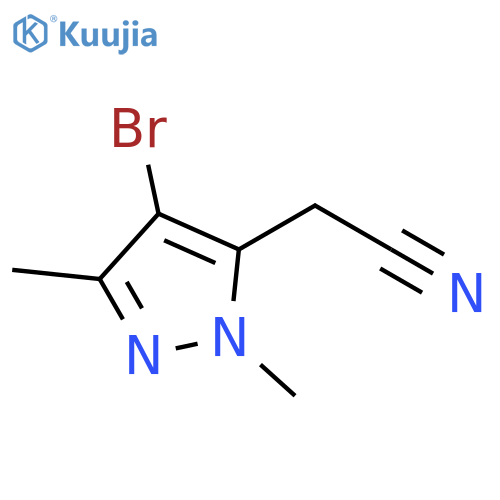2-(4-bromo-1,3-dimethyl-1H-pyrazol-5-yl)acetonitrile structure