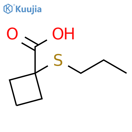 1-(propylsulfanyl)cyclobutane-1-carboxylic acid structure