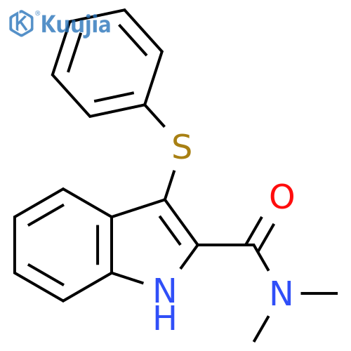 1H-Indole-2-carboxamide, N,N-dimethyl-3-(phenylthio)- structure