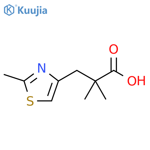2,2-dimethyl-3-(2-methyl-1,3-thiazol-4-yl)propanoic acid structure