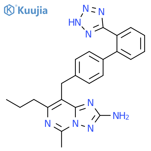 [1,2,4]Triazolo[1,5-c]pyrimidin-2-amine,5-methyl-7-propyl-8-[[2'-(1H-tetrazol-5-yl)[1,1'-biphenyl]-4-yl]methyl]- structure