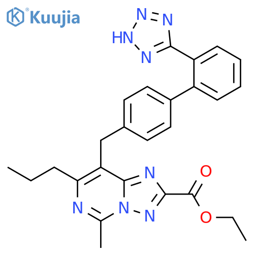 [1,2,4]Triazolo[1,5-c]pyrimidine-2-carboxylic acid,5-methyl-7-propyl-8-[[2'-(1H-tetrazol-5-yl)[1,1'-biphenyl]-4-yl]methyl]-,ethyl ester structure