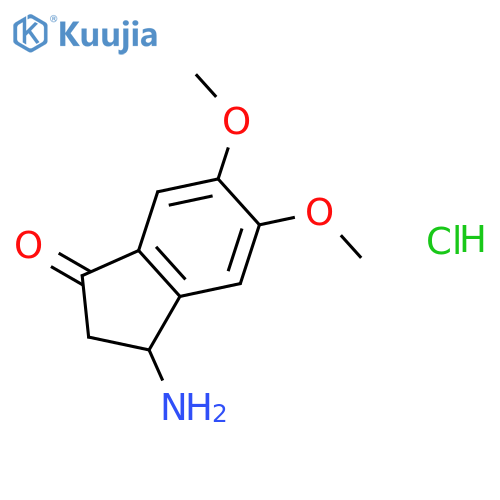 3-amino-5,6-dimethoxy-2,3-dihydro-1H-inden-1-one hydrochloride structure