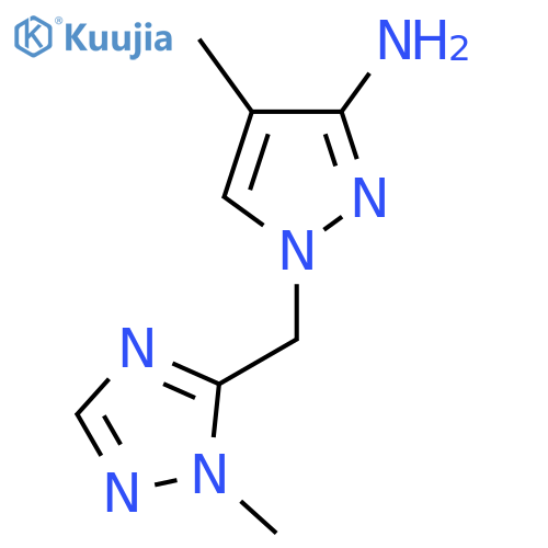 4-methyl-1-(1-methyl-1H-1,2,4-triazol-5-yl)methyl-1H-pyrazol-3-amine structure
