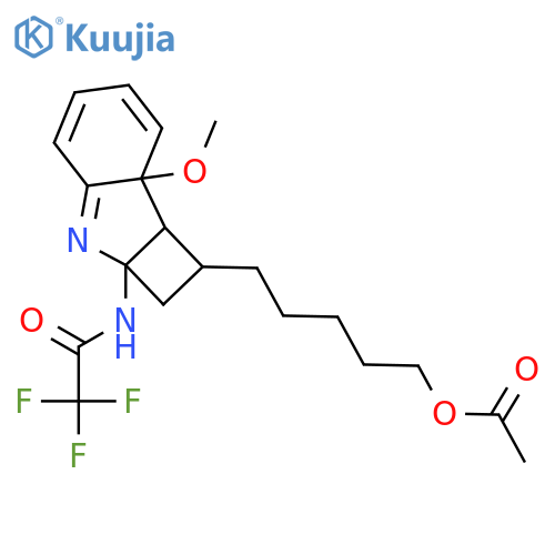 Acetamide, N-[(1R,2aR,7aS,7bS)-1-[5-(acetyloxy)pentyl]-1,2,7a,7b-tetrahydro-7a-methoxy-2aH-cyclobut[b]indol-2a-yl]-2,2,2-trifluoro-, rel- structure