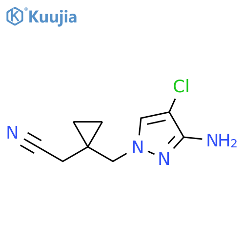 2-{1-(3-amino-4-chloro-1H-pyrazol-1-yl)methylcyclopropyl}acetonitrile structure