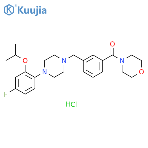Methanone, [3-[[4-[4-fluoro-2-(1-methylethoxy)phenyl]-1-piperazinyl]methyl]phenyl]-4-morpholinyl-, hydrochloride (1:1) structure