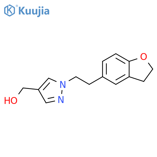 {1-2-(2,3-dihydro-1-benzofuran-5-yl)ethyl-1H-pyrazol-4-yl}methanol structure