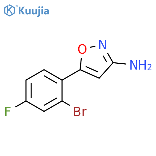 5-(2-bromo-4-fluorophenyl)-1,2-oxazol-3-amine structure