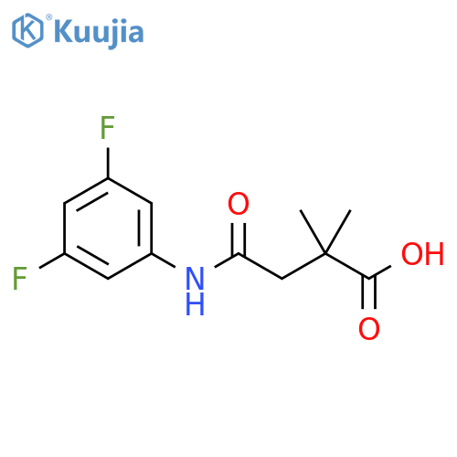 3-(3,5-difluorophenyl)carbamoyl-2,2-dimethylpropanoic acid structure